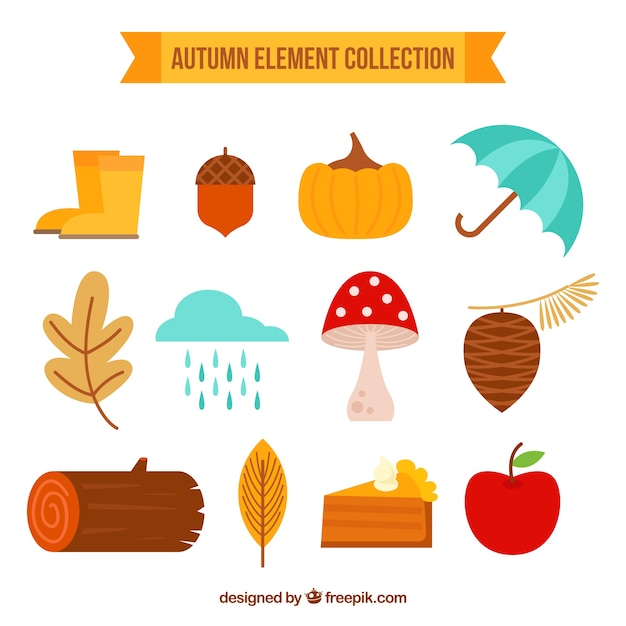 Vetor grátis coleção de elementos de outono