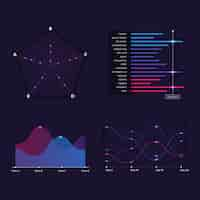 Vetor grátis coleção de elementos de painel infográfico