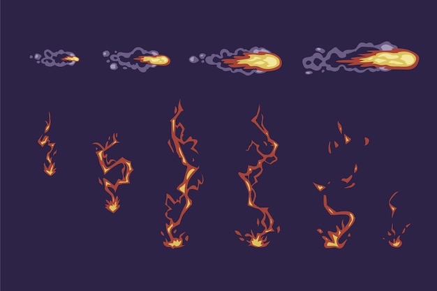 Vetor grátis coleção de elementos de quadros de animação de design plano