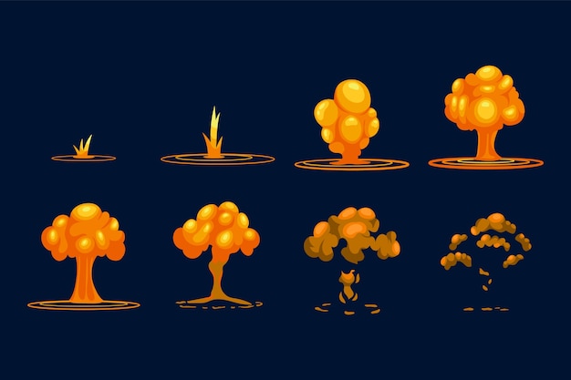 Coleção de elementos de quadros de animação desenhados à mão