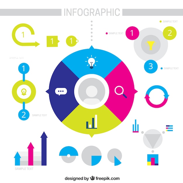 Vetor grátis coleção de elementos decorativos infográfico