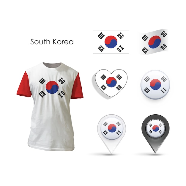 Coleção de elementos design da Coreia do Sul