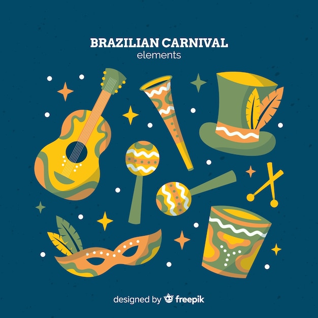 Coleção de elementos do carnaval brasileiro
