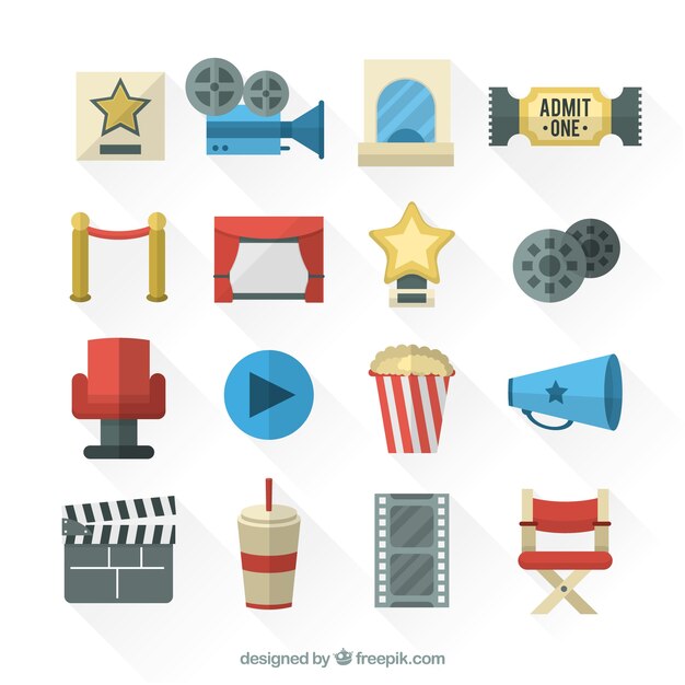 Coleção de elementos do filme planas