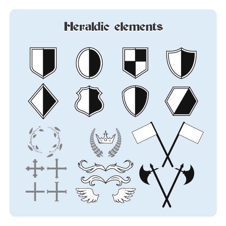 Vetor grátis coleção de elementos heráldicos