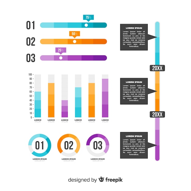 Coleção de elementos infográfico plana