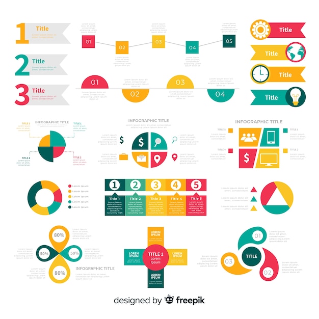 Vetor grátis coleção de elementos infográfico plana