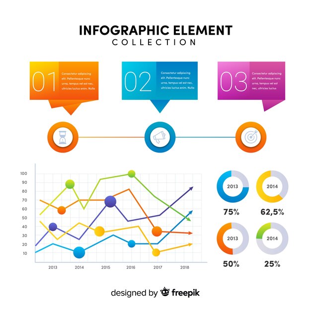 Vetor grátis coleção de elementos infográfico plana