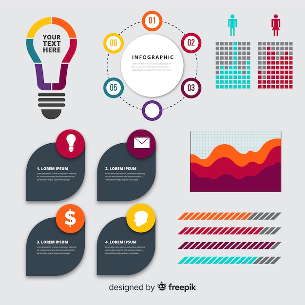 Coleção de elementos infográfico plana