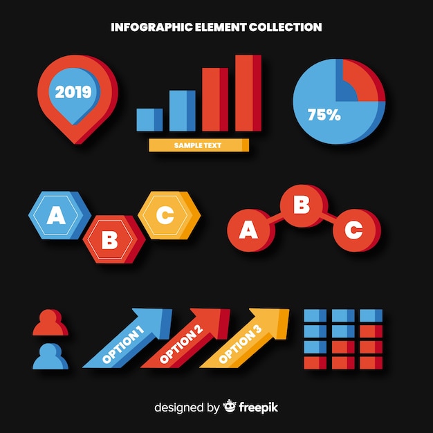 Coleção de elementos infográfico plana