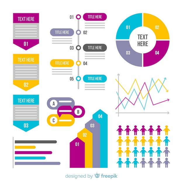 Vetor grátis coleção de elementos infográfico plana