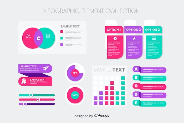 Coleção de elementos infográfico plana