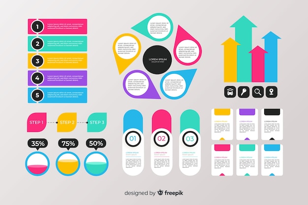 Vetor grátis coleção de elementos infográfico plana