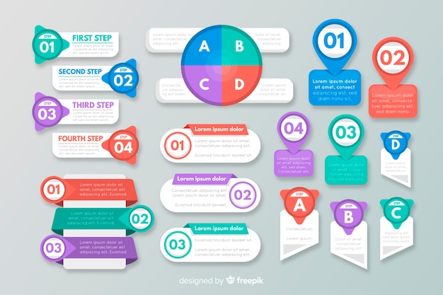 Coleção de elementos infográfico planas