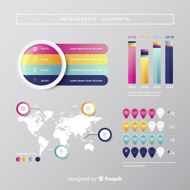 Coleção de elementos infográfico