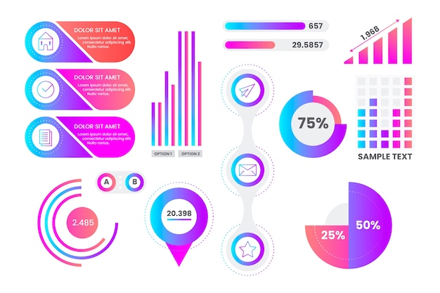 Vetor grátis coleção de elementos infográfico