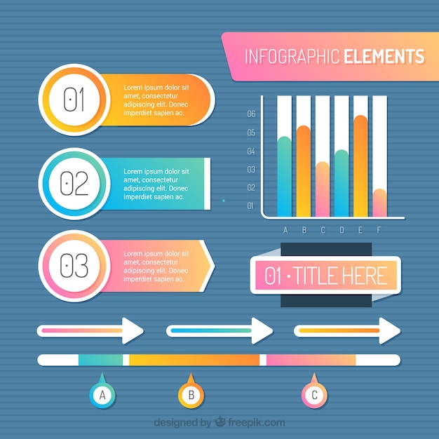 Vetor grátis coleção de elementos infográficos coloridos