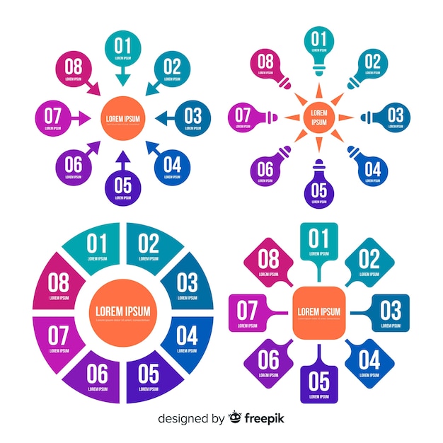 Coleção de elementos infográficos plana