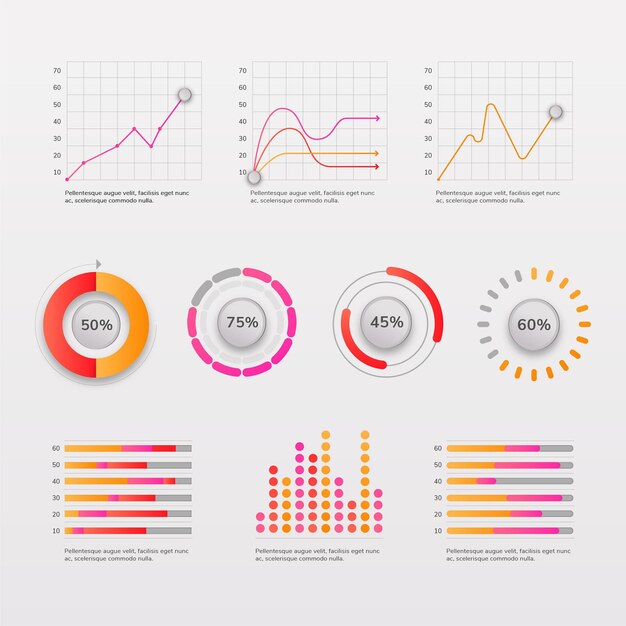 Coleção de elementos infográficos planos