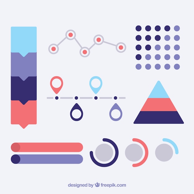 Coleção de elementos infográficos