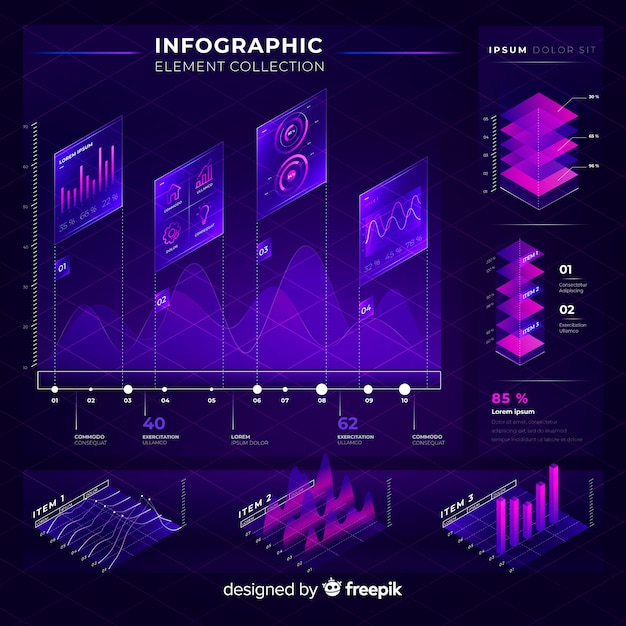 Coleção de elementos modernos infográfico