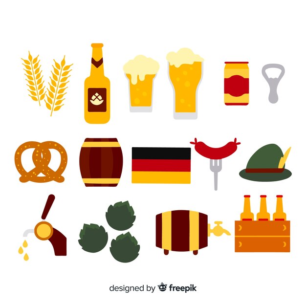 Coleção de elementos oktoberfest design plano