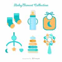 Vetor grátis coleção de elementos plana bebê