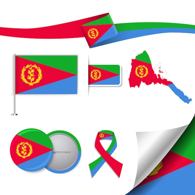 Vetor grátis coleção de elementos representativos da eritreia