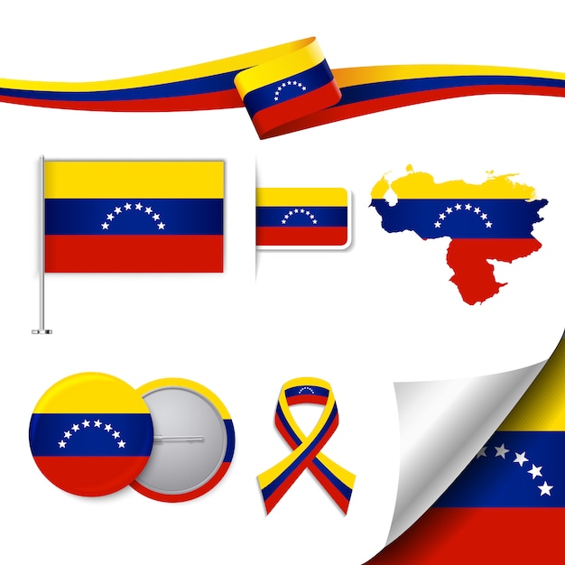 Coleção de elementos representativos da Venezuela