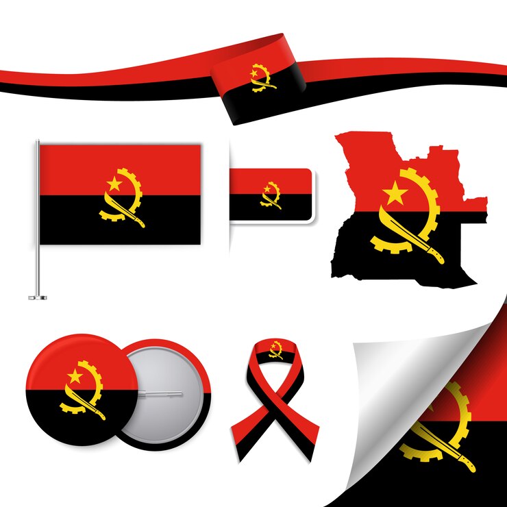 Vetor grátis coleção de elementos representativos de angola