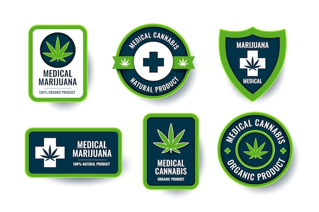 Coleção de emblemas de cannabis medicinal