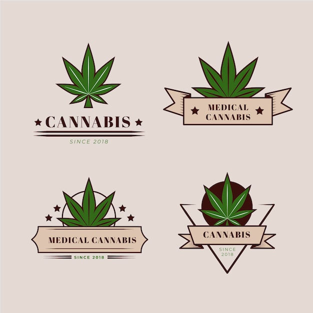 Coleção de emblemas de cannabis medicinal