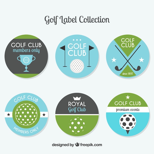 Vetor grátis coleção de emblemas de golfe