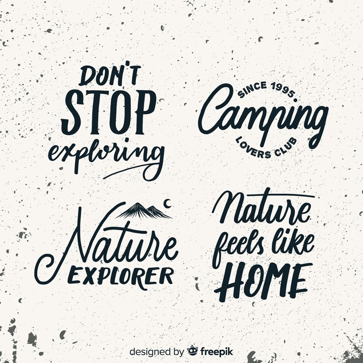 Vetor grátis coleção de emblemas de viagens de letras