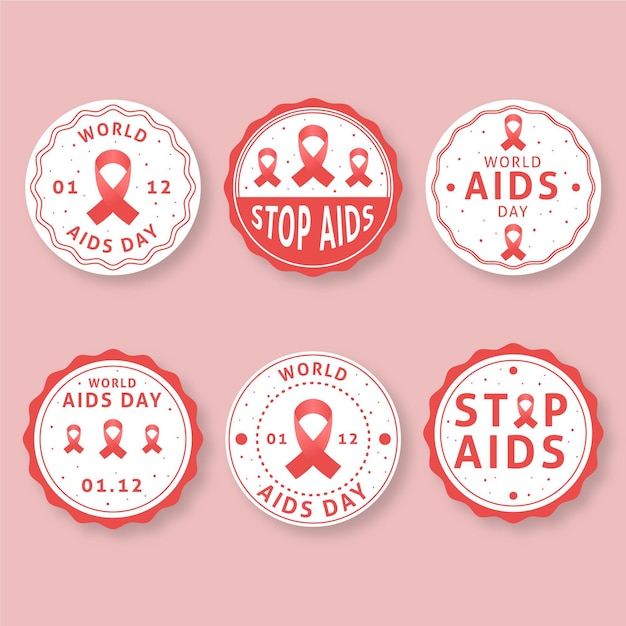 Coleção de emblemas do dia mundial da aids