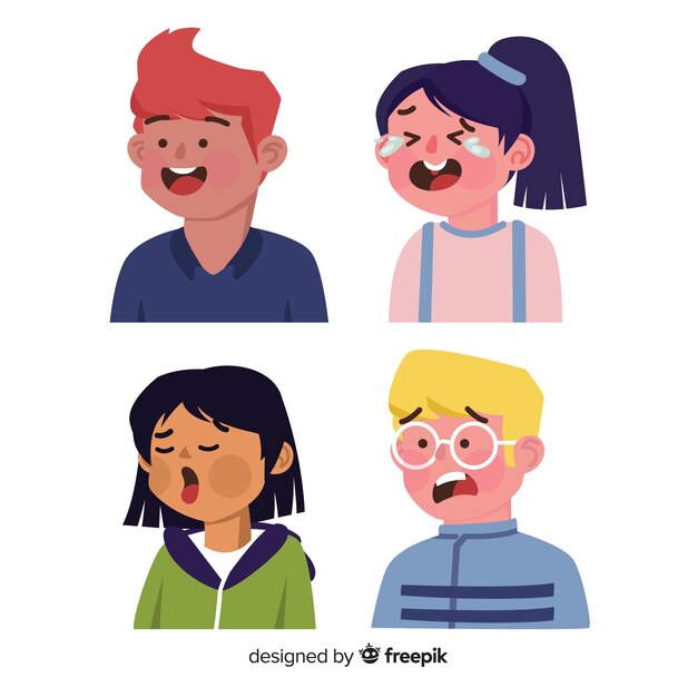 Coleção de emoções jovens