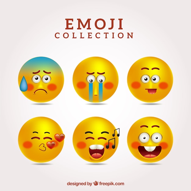 Vetor grátis coleção de emoticons engraçados