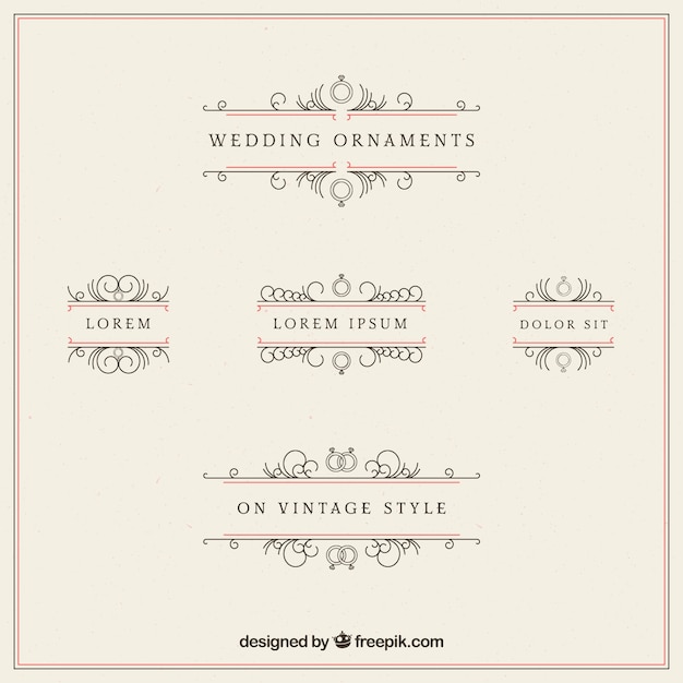 Coleção de enfeites de casamento para decorar