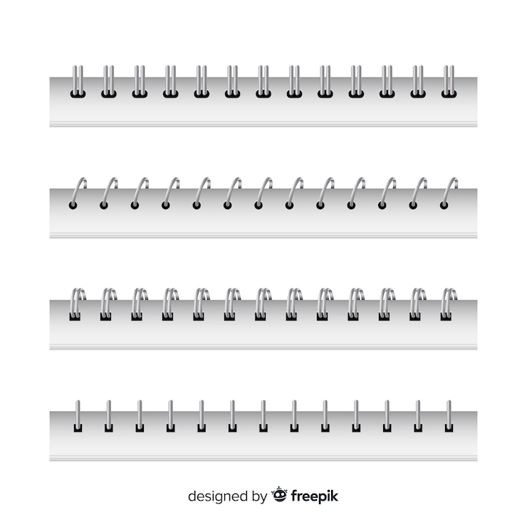 Vetor grátis coleção de espirais realistas para notebook