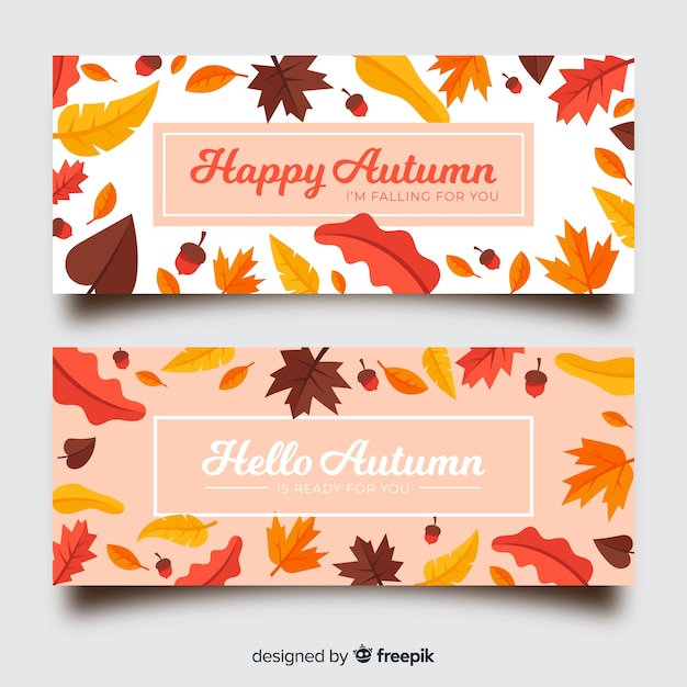 Coleção de estilo simples banner de outono