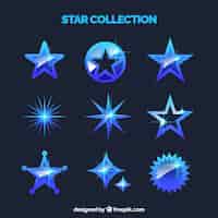 Vetor grátis coleção de estrelas azuis