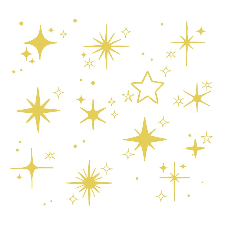 Vetor grátis coleção de estrelas cintilantes desenhada à mão