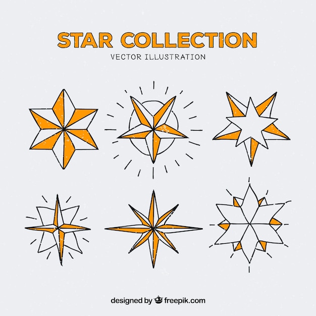 Vetor grátis coleção de estrelas desenhadas a mão