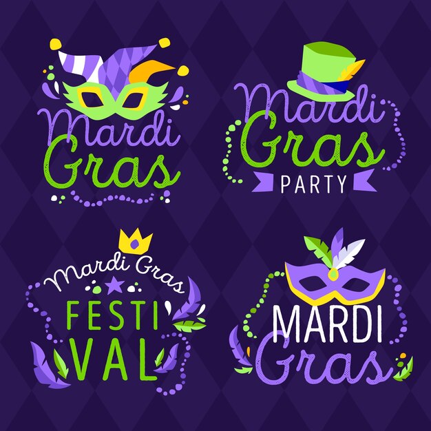 Coleção de etiquetas de carnaval