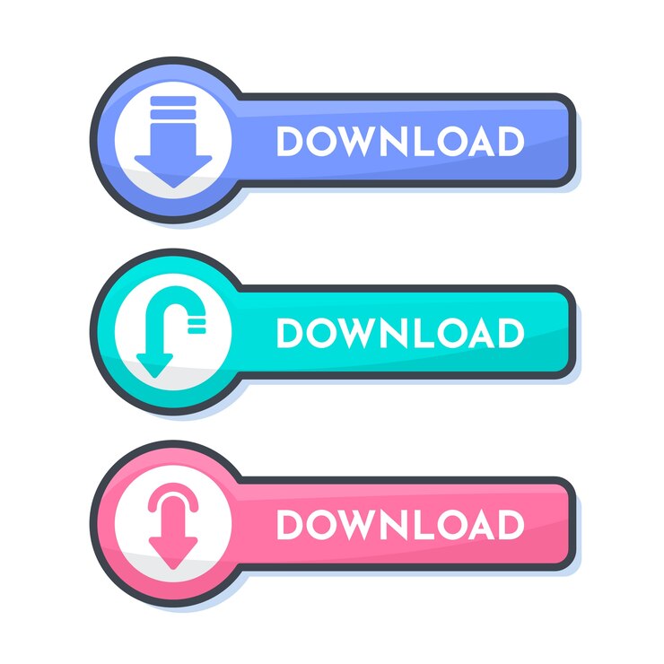 Vetor grátis coleção de etiquetas de download gratuito de design plano