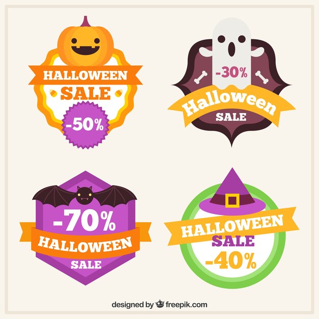 Coleção de etiquetas de venda de Halloween
