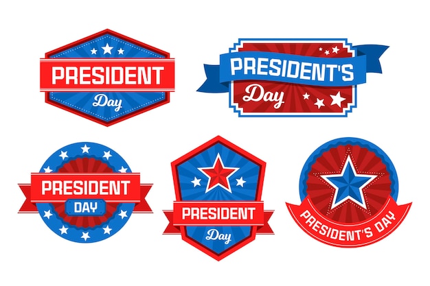 Coleção de etiquetas do dia do presidente