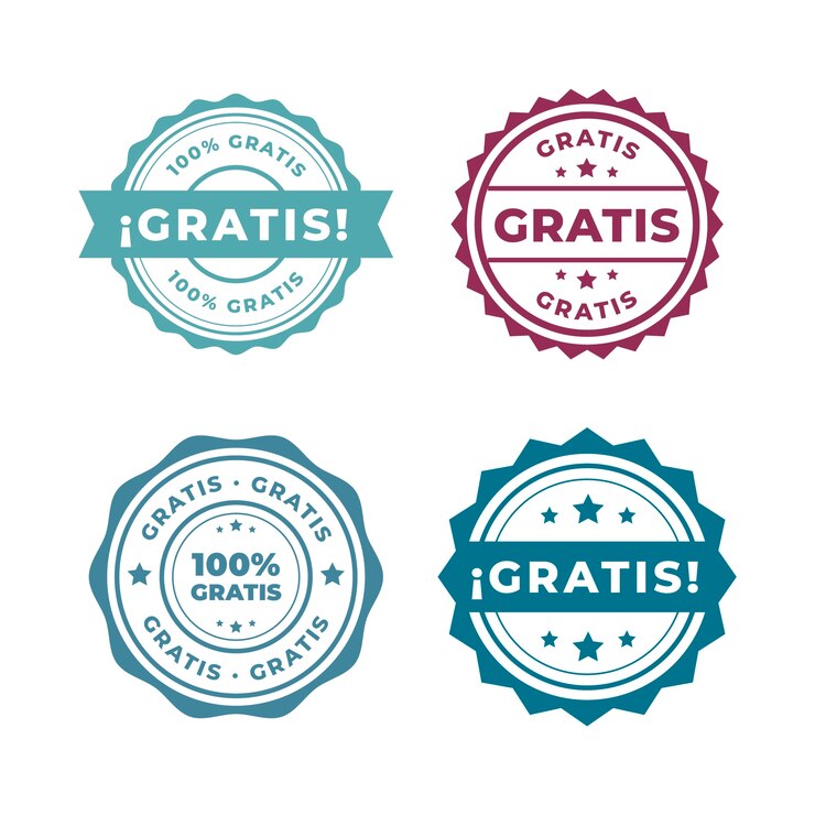 Vetor grátis coleção de etiquetas grátis de design plano