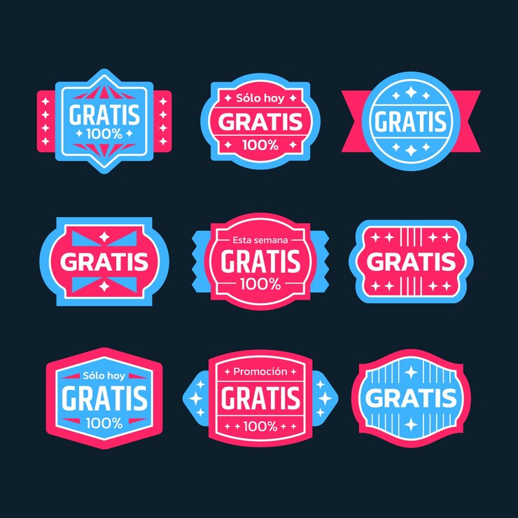 Vetor grátis coleção de etiquetas gratuitas desenhadas à mão