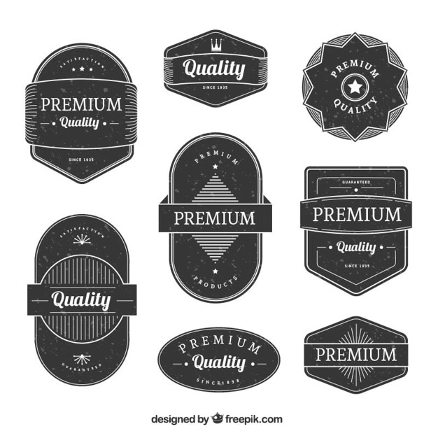 Coleção de etiquetas plana prémio